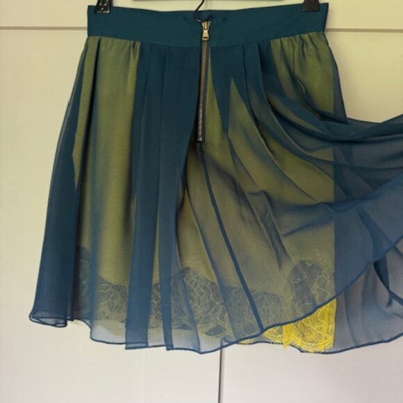 BNWT Fleur Du Mal Blouse + SKirt silk + attached neon lingerie - Picture 8 of 16